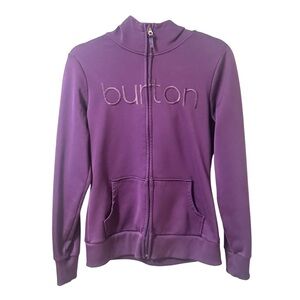 Burton Dry Ride Zip Up Hoodie Fleece Lined Womens Medium Purple Snowboarding
